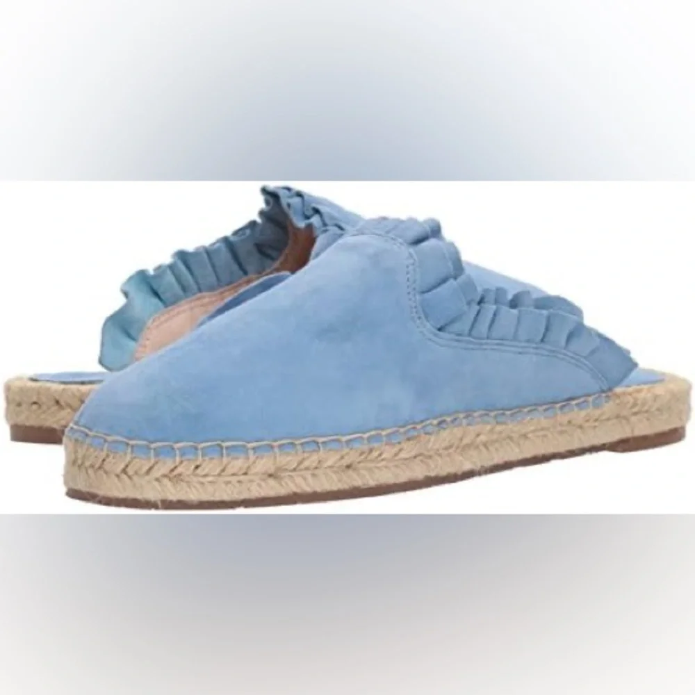 Kate Spade New York Laila Blue Bird Suede Espadrille Slip-On Mule Shoes 9.5 NWOT - Picture 2 of 10